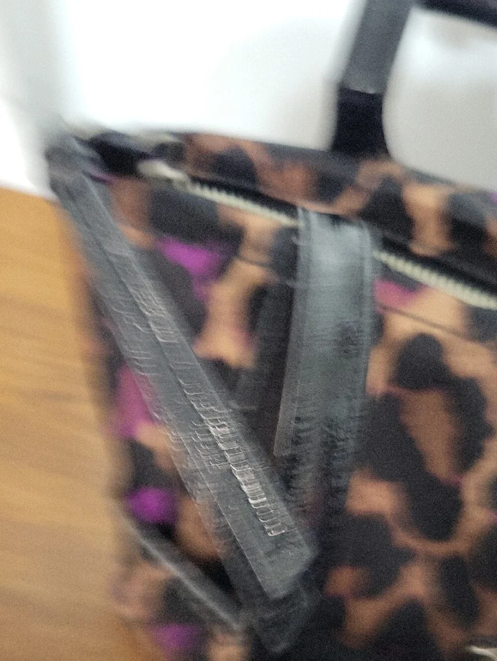 Coach Ocelot Leopard Print Tote Bag with Purple Accents